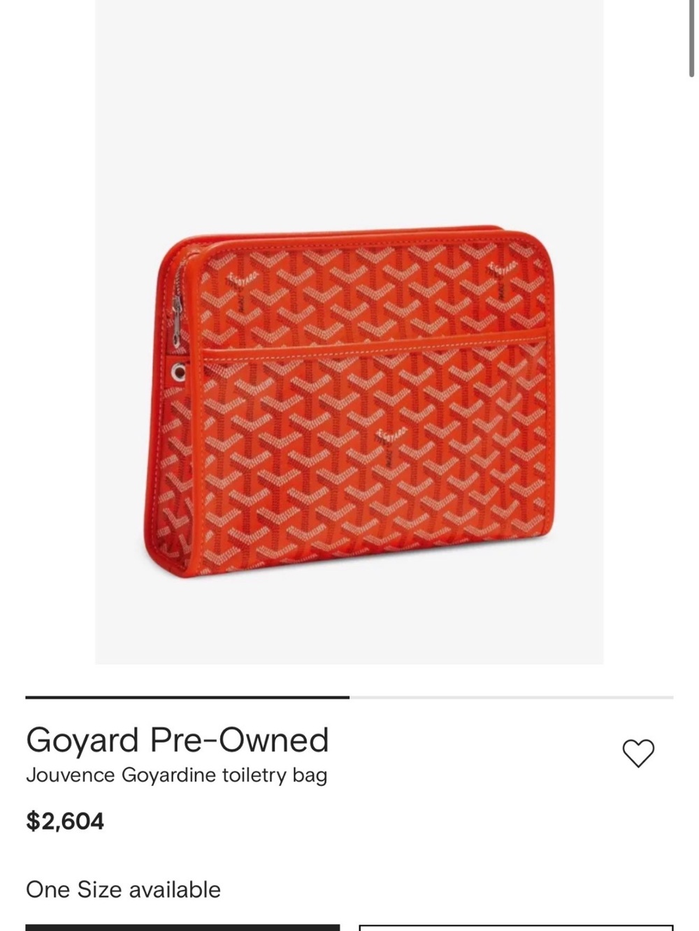 Goyard Orange Goyardine Zip Pouch
